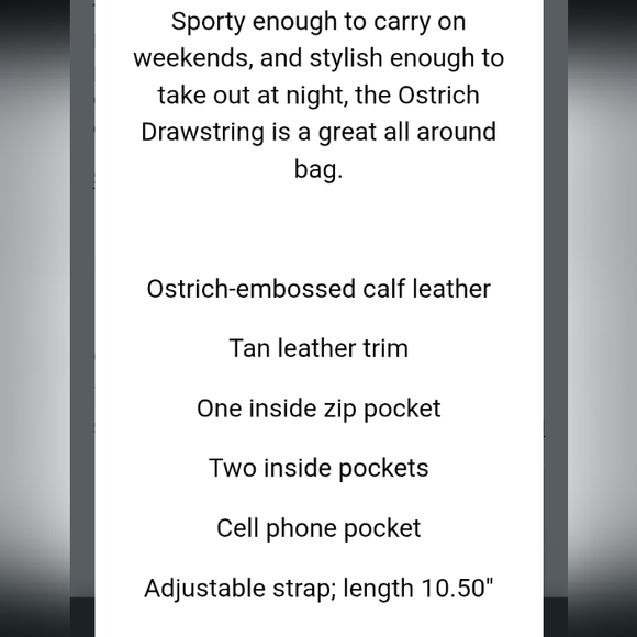 Dooney & Bourke White and Tan Shoulder Bag with Ostrich Texture - Picture 7 of 10